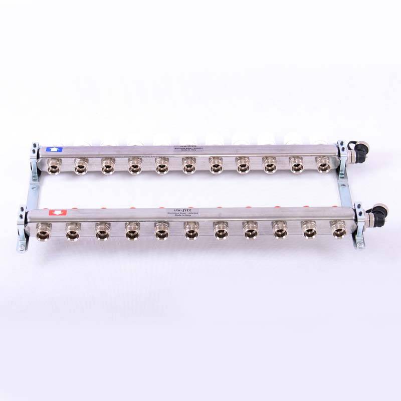 Коллекторная группа из нержавеющей стали Uni-Fitt 315S с регулировочными и термостатическими вентилями 1 x 3/4 EK 11 выходов 451I4311