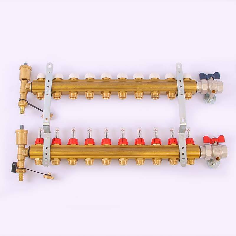 Коллекторная группа Tiemme 1 x 3/4 EK 10 выходов с расходомерами и вентилями 3870011