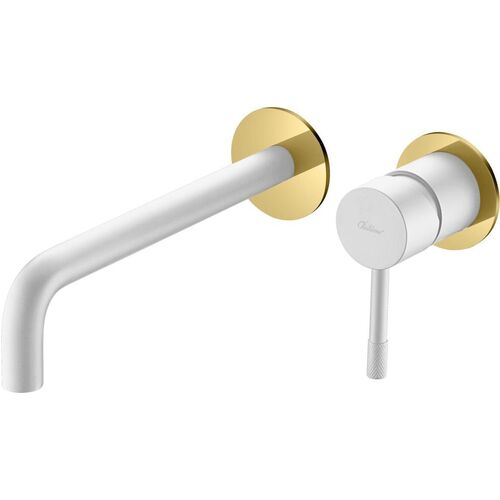 Смеситель для раковины Boheme Uno встраиваемый с внутренней частью белый матовый/золото 465-WG
