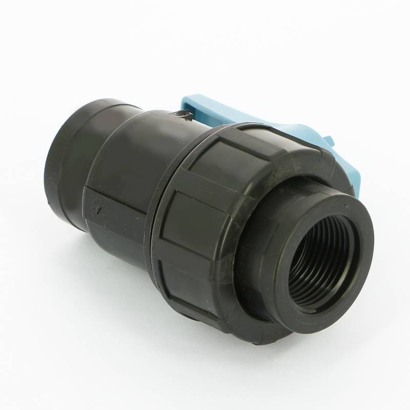 Кран компрессионный Unidelta ВВ 1 дюйм для труб ПНД 1073004004001