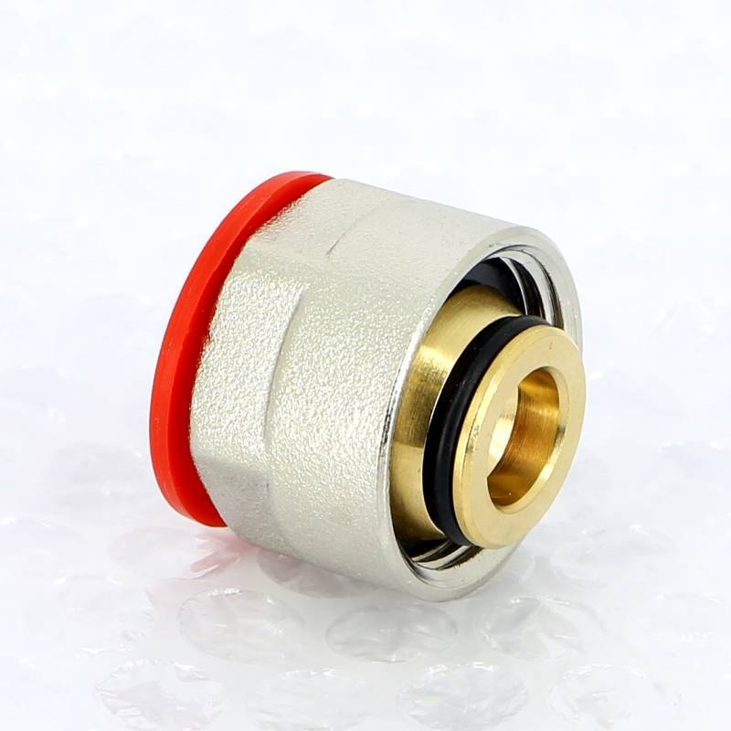 Соединитель обжимной REHAU RAUTHERM S 14x1.5 мм - 3/4 EK никелированный 246044