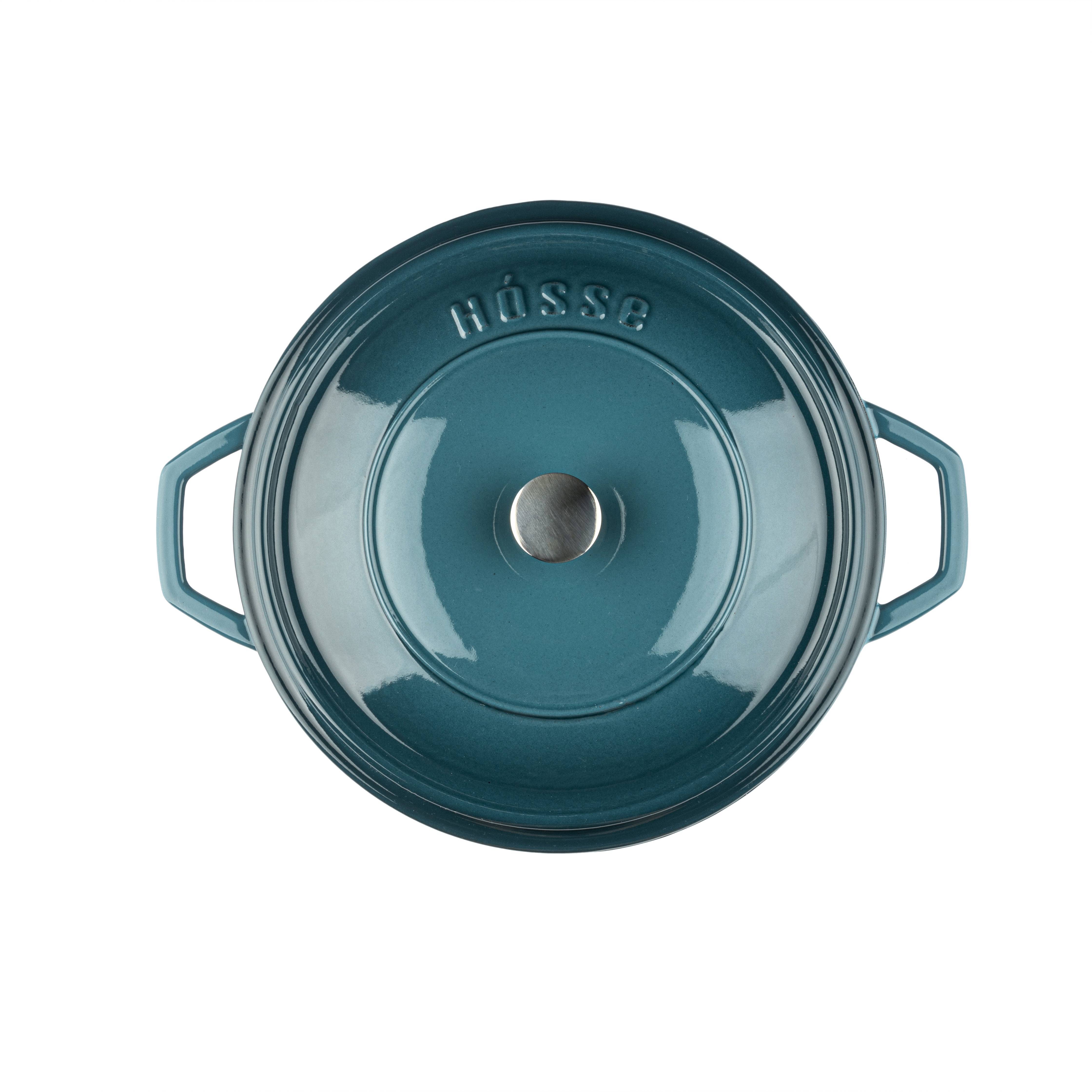 Кастрюля низкая Hascevher Y KT 28 см синяя A898028