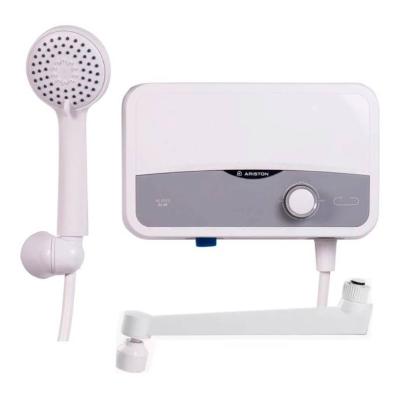 Водонагреватель электрический проточный Ariston AURES SF 5.5 COM 5.5 кВт душевая лейка и кран 3520018