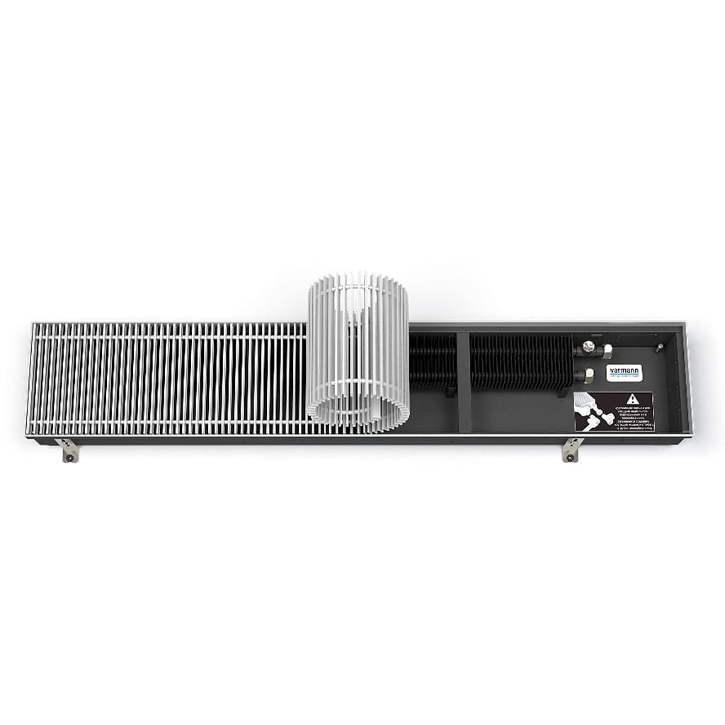 Внутрипольный конвектор Varmann Qtherm 180x110x1850 мм с вентилятором Q 180.110.1850 RR U EV1