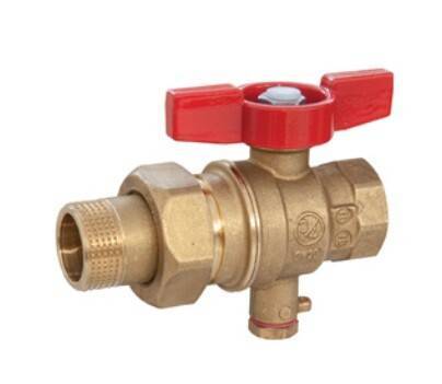 Кран шаровой для зонда Giacomini R859T с отводом ВН бабочка 1 R859TY007