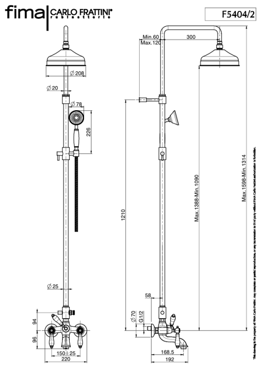 Душевая стойка Fima Carlo Frattini Herend цвет золото F5404/2OR