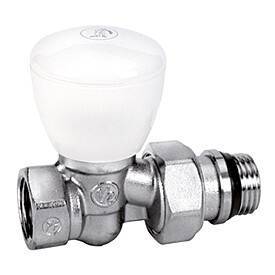 Клапан запорный Giacomini R6TG прямой 1/2х1/2 ВН хромированный R6X033