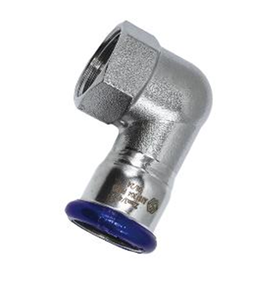 Угольник 90° Hoger 22х3/4 ВР укороченный пресс нержавеющая сталь SS6360605