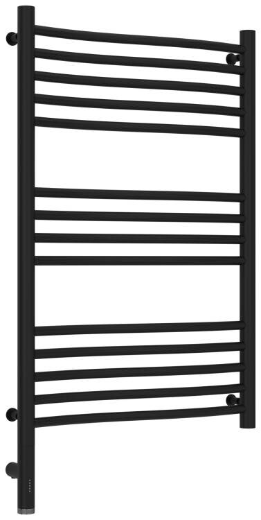Полотенцесушитель электрический Сунержа Флюид 3.0 800x500 мм слева черный матовый 31-5820-8050