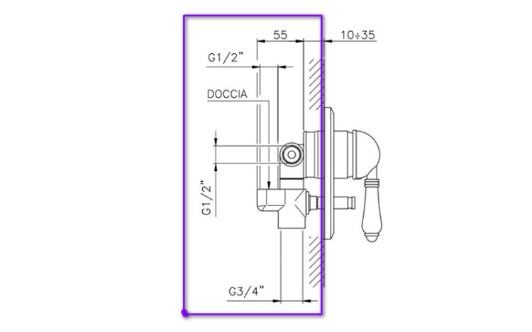 Внутренняя часть смесителя для душа Nicolazzi C4060