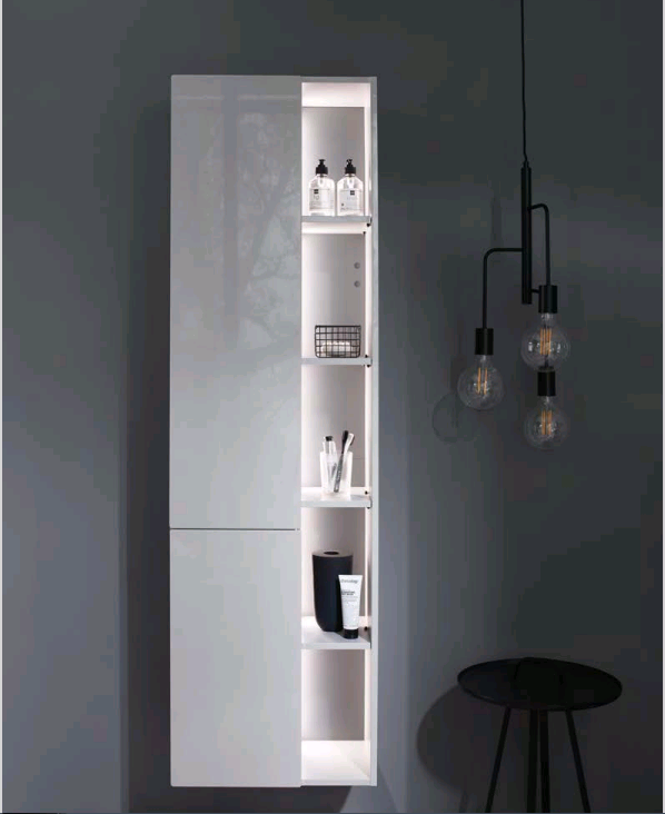 Шкаф-пенал burgbad Badu 500x320x1760 мм петли слева Velvet walnut decor HSZD050LF3699T0000G0196
