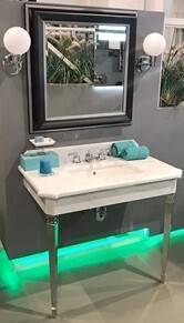 Комплект Devon&Devon Epoque консоль с раковиной смесителем зеркалом и бра хром/белый DevonDevonEpoquecomplect