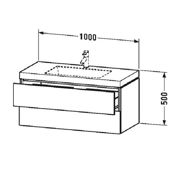 Тумба с раковиной Duravit L-Cube подвесная 1000x480x500 мм белый глянцевый LC6928O2222