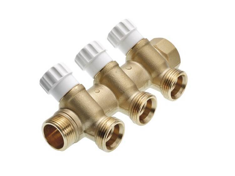 Коллектор универсальный TECEflex с запорными вентилями 3/4 x 3/4 EK на 2 выхода 8730006