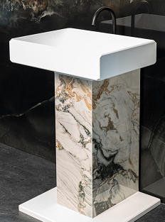 Раковина напольная Moma Design 450х600х900 мм 1 отверстие для смесителя белый матовый/Etoile Symphonie TKP0260GGESTRI