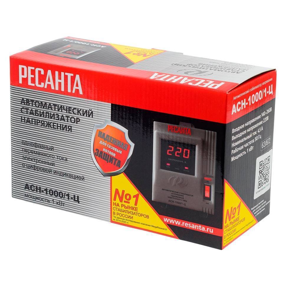 Стабилизатор напряжения Ресанта АСН-/1-Ц 1 кВт 63/6/7