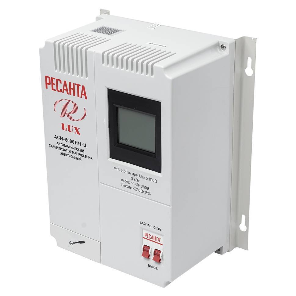 Стабилизатор напряжения Ресанта АСН-5000 Н/1-Ц Lux настенный 5 кВт