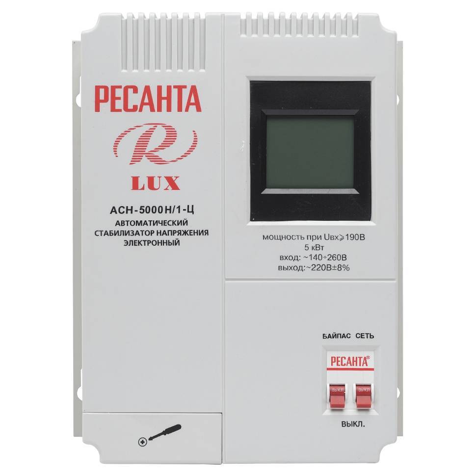 Стабилизатор напряжения Ресанта АСН-5000 Н/1-Ц Lux настенный 5 кВт