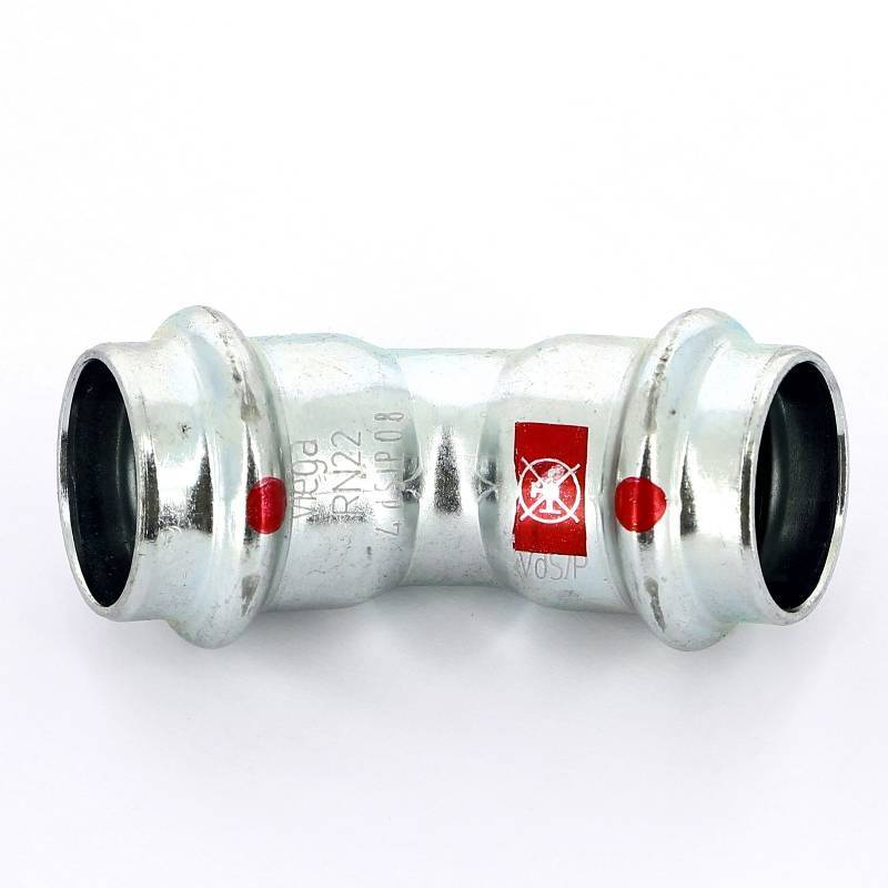 Угол пресс 45° Viega Prestabo 22 мм оцинкованная сталь 558284