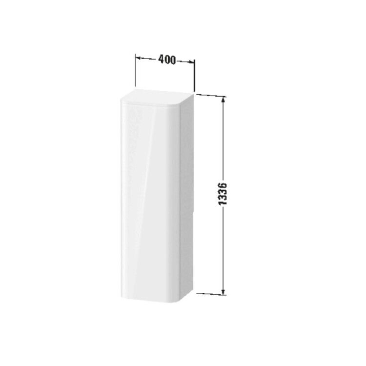 Шкаф-пенал Duravit Happy D.2 Plus 400x360x1336 мм подвесной петли слева белый глянцевый HP1261L2222