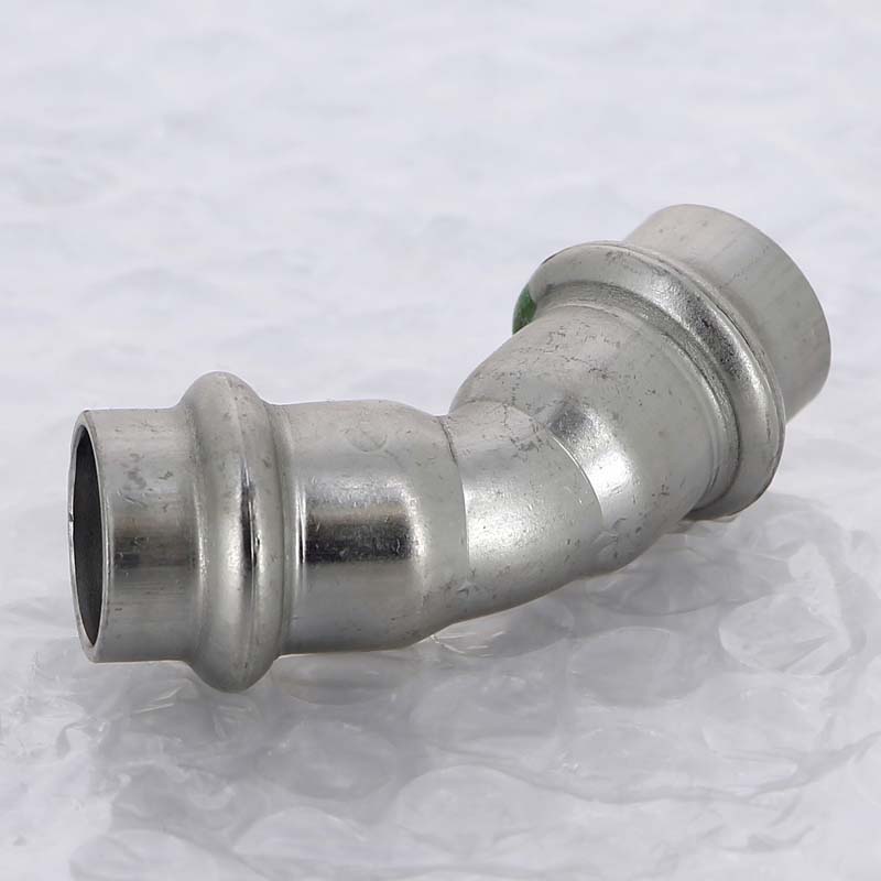 Угольник пресс 45° Viega Sanpress Inox 15 мм нержавеющая сталь 435776