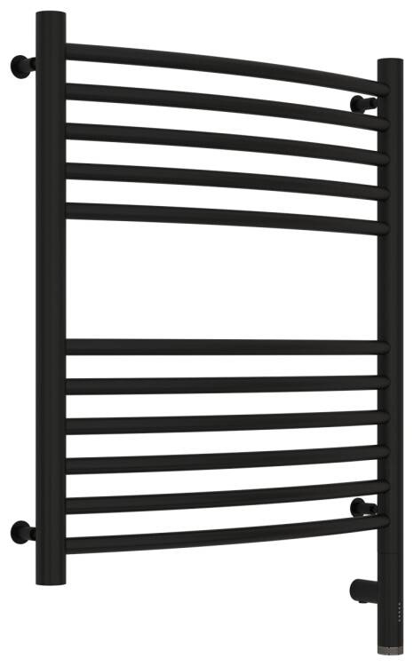 Полотенцесушитель электрический Сунержа Богема 3.0 выгнутая 600x500 мм МЭМ справа чёрный матовый 31-5803-6050