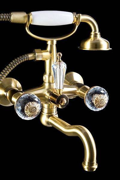 Смеситель для ванны Boheme Flora с душевым комплектом бронза матовая 313-FL