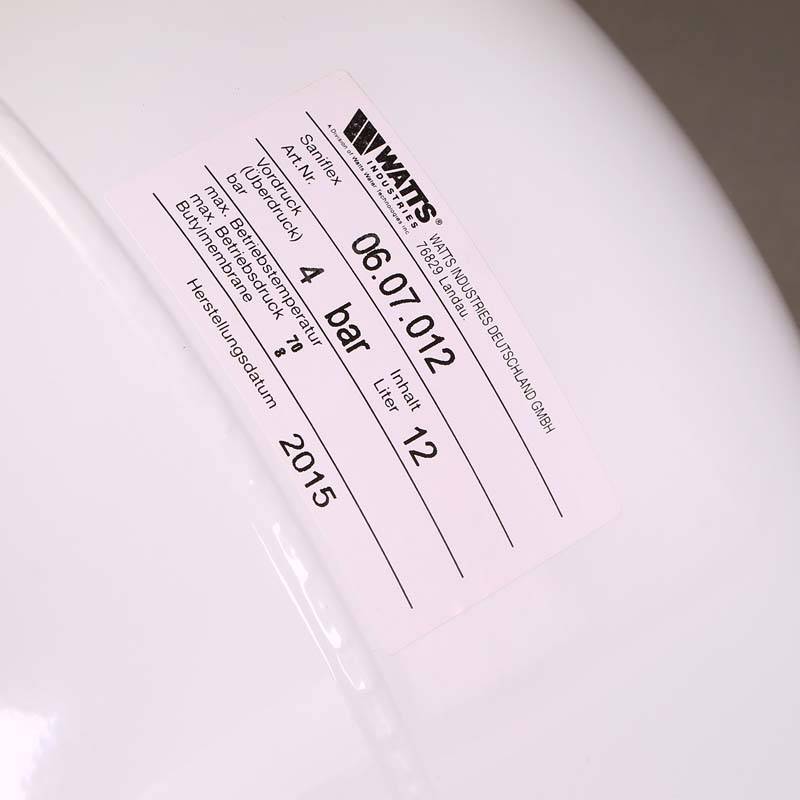 Расширительный бак для ГВС Watts Saniflex SG 12 л 3/4 белый 10022134