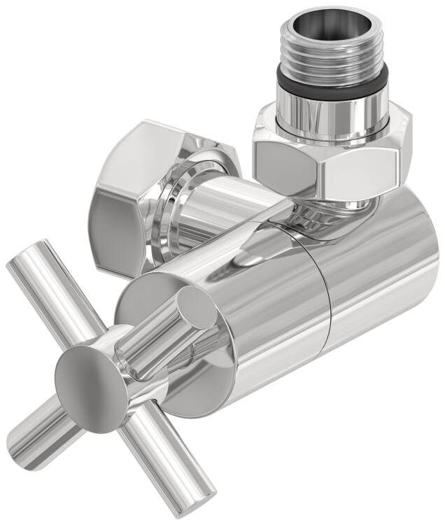 Вентиль для полотенцесушителя Сунержа 3D G 1/2 HP x G 3/4 НГ правый крест сталь без покрытия 0014111234