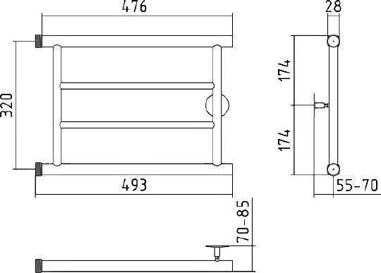 Полотенцесушитель водяной Стилье Минор 0600 348x500 мм 00600-3250