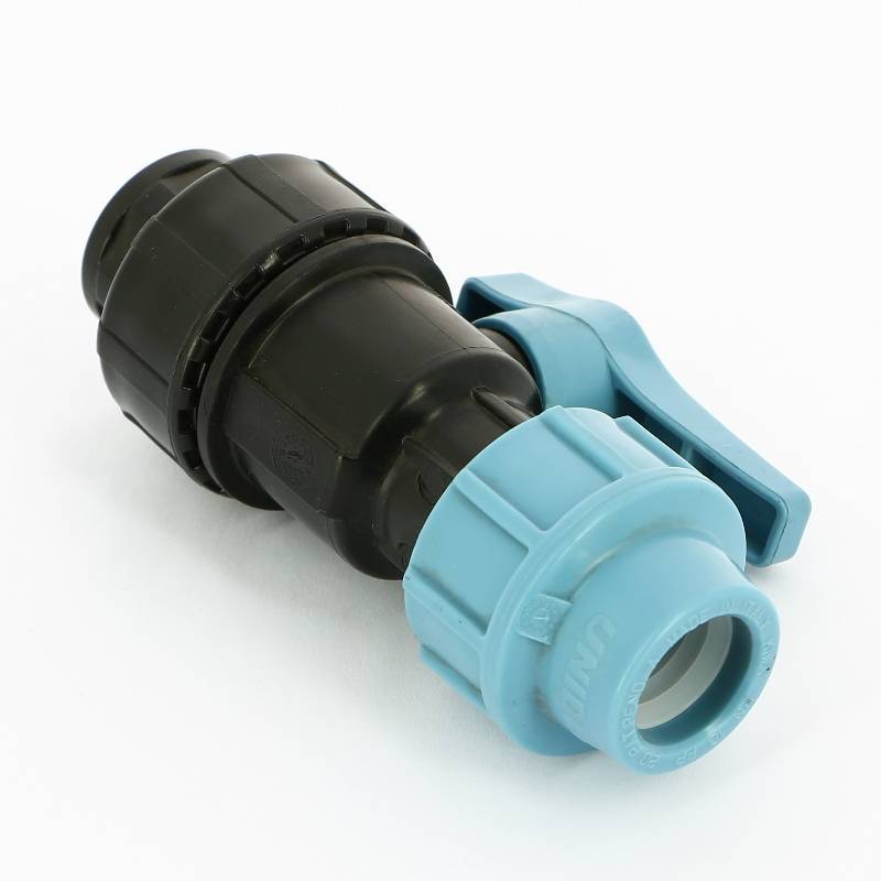 Кран шаровый компрессионный Unidelta 20x1/2 ПНД 1071020002001