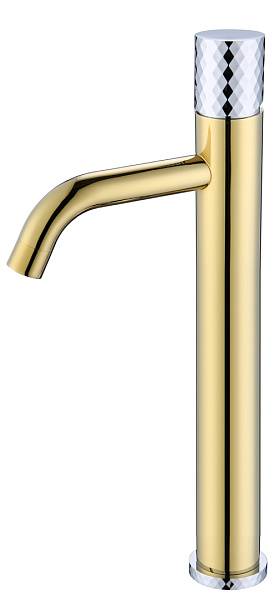 Смеситель для раковины высокий Boheme Stick Gold Diamond Chrome 122-GCR