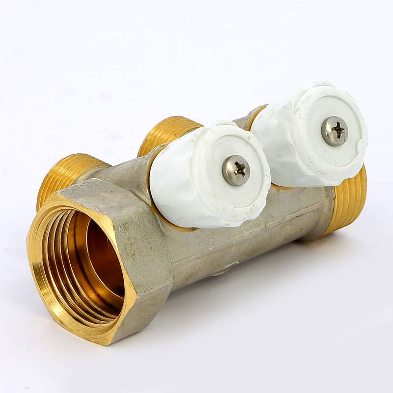 Коллектор с вентилями Emmeti Top-San 1 НВ 2 выхода 24х19 36 мм 01307280