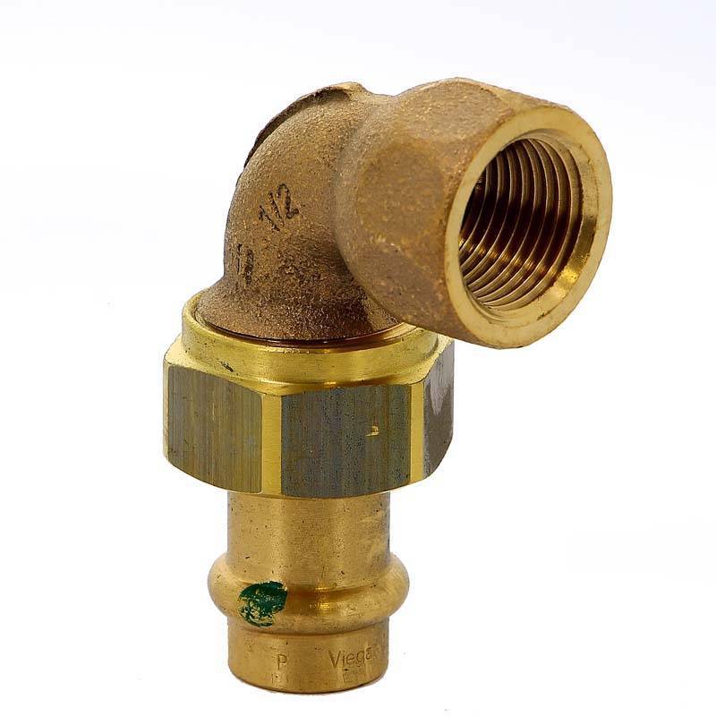 Угольник переходной Viega Sanpress 90° 15х1/2 пресс-В разъёмное соединение бронза 125660