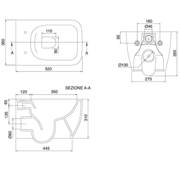 Унитаз подвесной Scarabeo Teorema 2.0 360x520x350 мм безободковый Lime matt 5126TW58