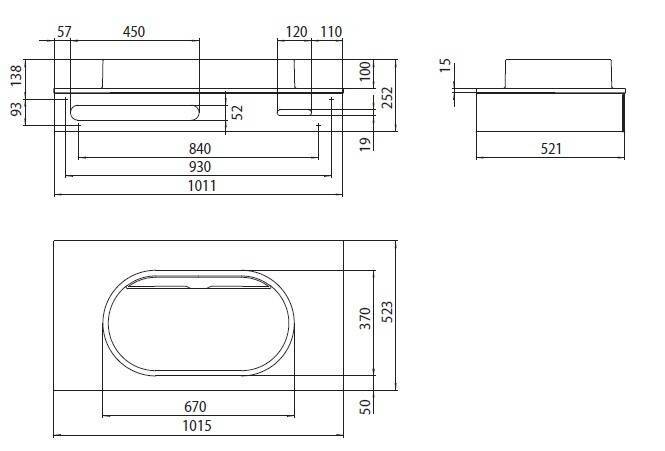 Раковина Emco Asis 1015х523х252 мм черный 957827511
