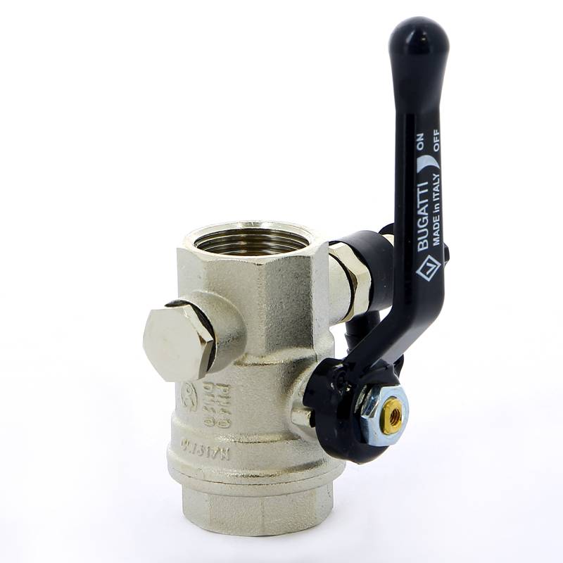Кран шаровой Bugatti Oregon 330 ВВ с дренажным вентилем и заглушкой рычаг 3/4 03300024