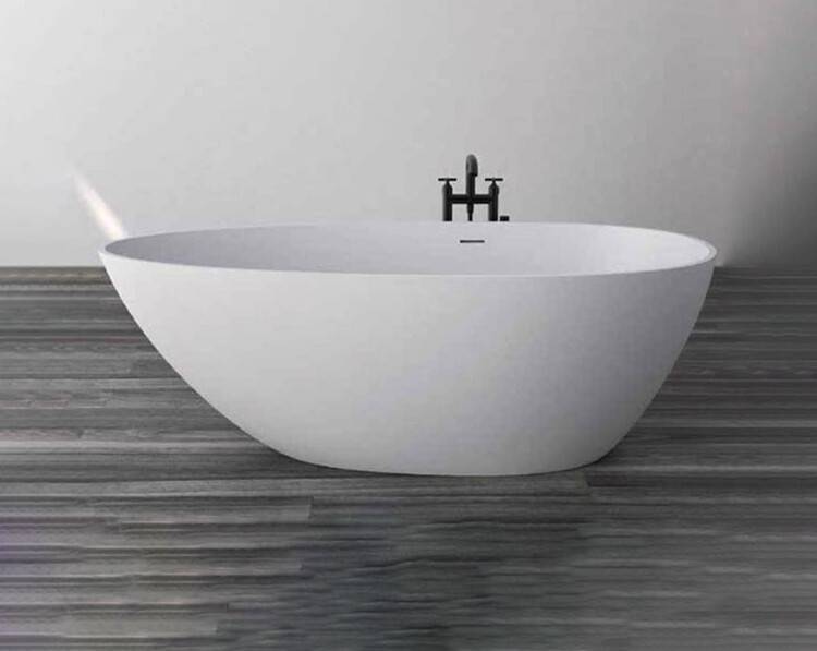 Ванна из искусственного камня KNIEF Grace 1800x880x600 мм отдельностоящая белая матовая 060070001