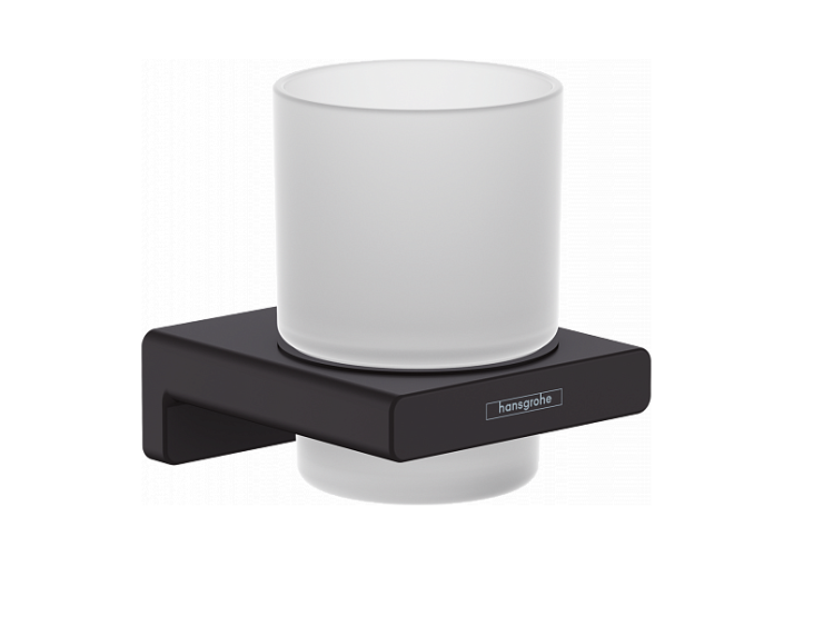 Стакан с держателем Hansgrohe AddStoris 81x91x94 мм черный матовый 41749670