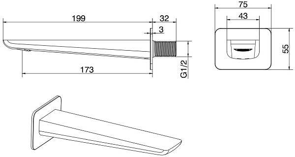 Излив Allen Brau Infinity черный матовый 5.21020-31