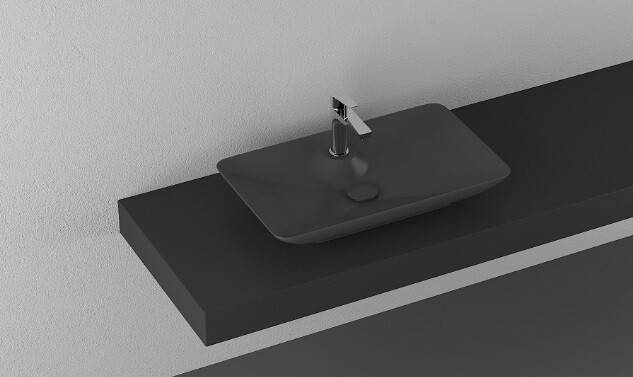 Раковина ISVEA SistemaY Clear 644х395х125 мм антрацит матовый 10SY50065SV2C