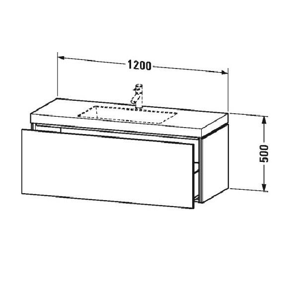 Тумба с раковиной Duravit L-Cube 1200x480x500 мм подвесная белый глянцевый LC6919O8585