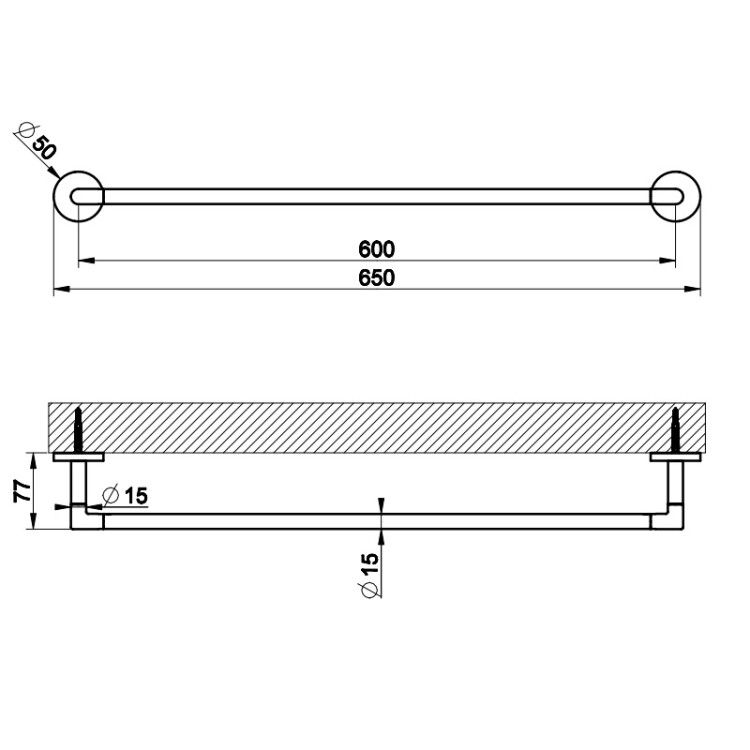 Полотенцедержатель Gessi Anello 650 мм цвет Finox Brushed Nickel 63803149