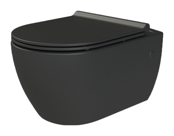 Унитаз подвесной Boheme Bianca с сиденьем микролифт 36х49 см черный 961