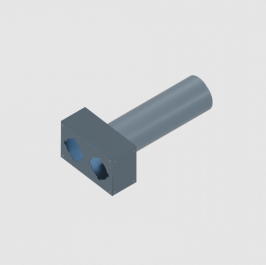 Пленум прямой Flexag D125 на 2 выхода 90 мм FL-PWP-125/90x2