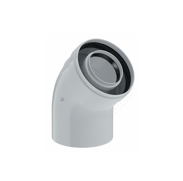 Отвод коаксиальный 45° Vaillant 60/100 мм PP 4620257010