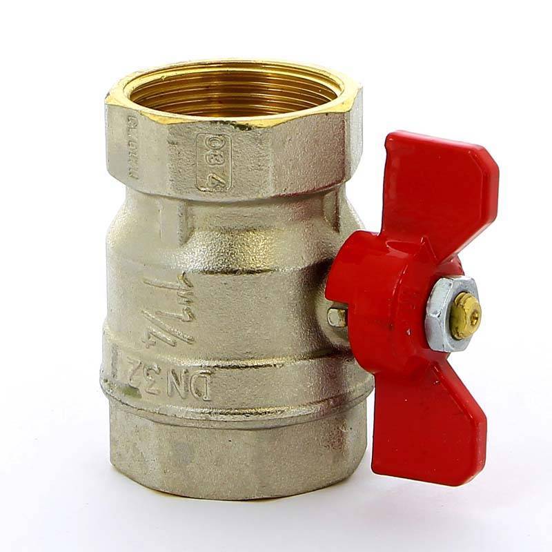 Кран шаровой Tiemme MISTRAL 1 1/4 ВВ ручка-бабочка 2360035