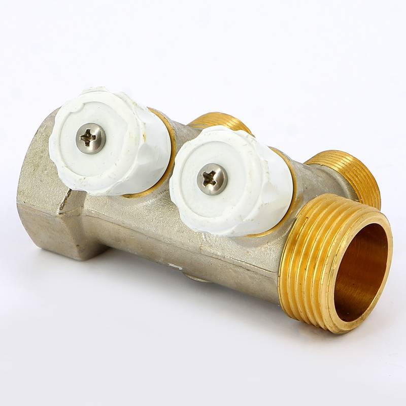 Коллектор с вентилями Emmeti Top-San 1 НВ 2 выхода 24х19 36 мм 01307280