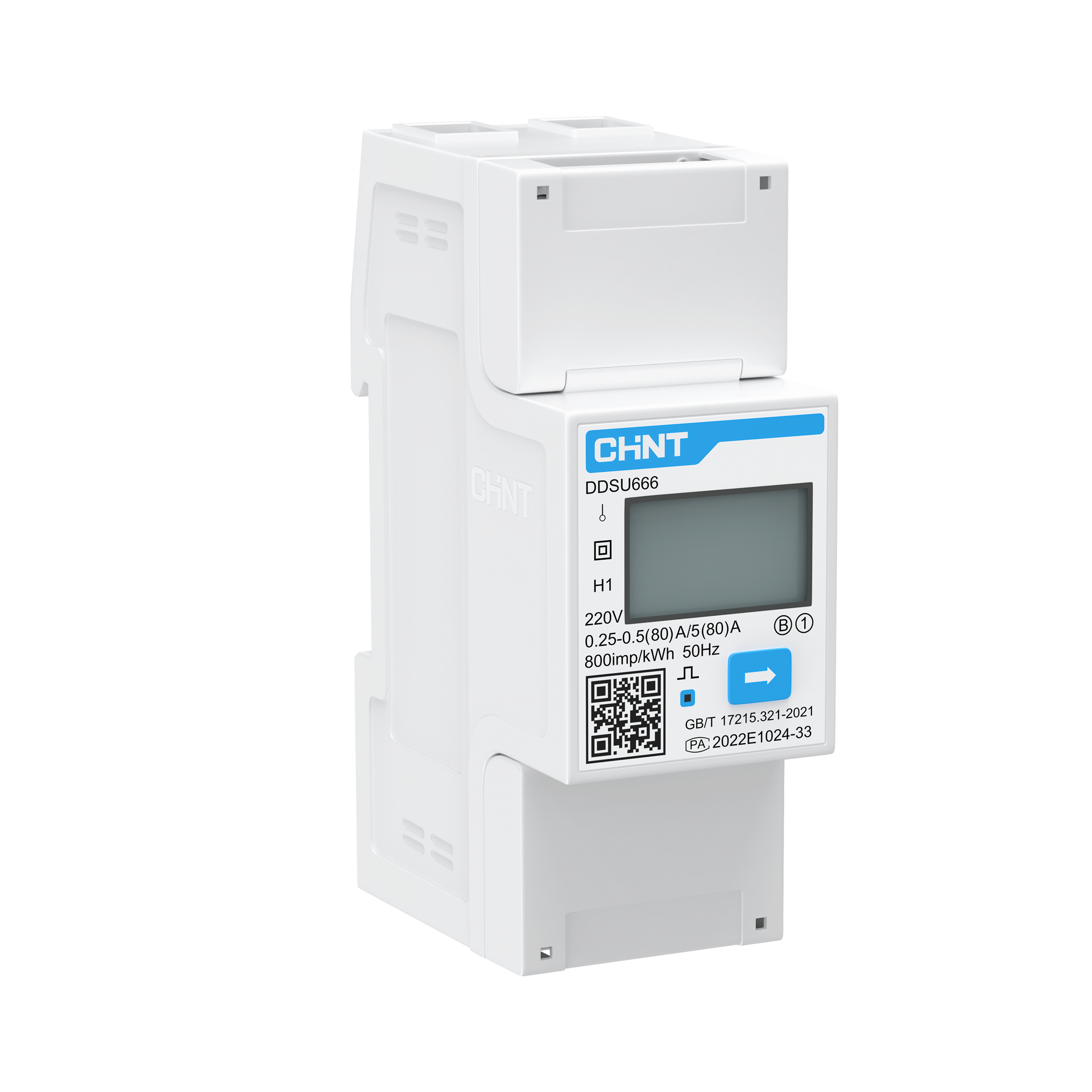 Счетчик электроэнергии 1-фазный ectoControl CHINT DDSU666 RS-485 DIN-рейка Аec01074