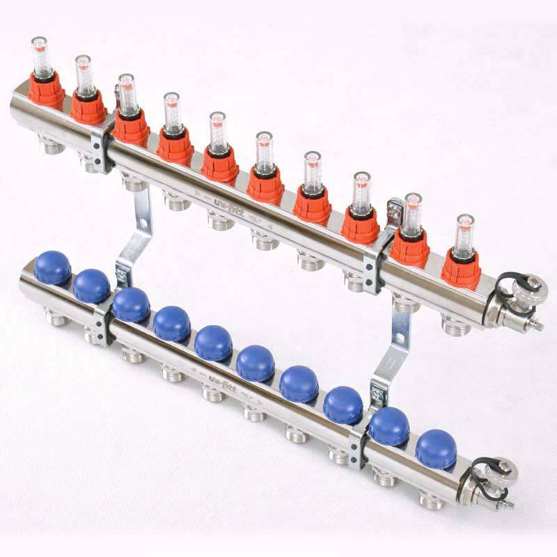 Коллекторная группа Uni-Fitt серия E 1x3/4 EK 10 выходов с расходомерами 440E4310